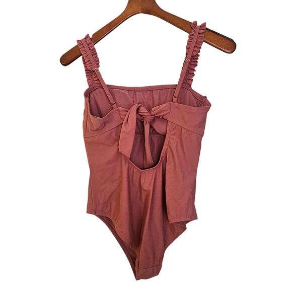 Kona Sol Pink One Piece Swimsuit with Ruffles - Picture 4 of 8